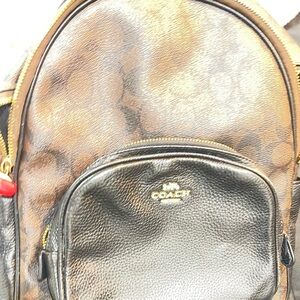 Coach Signature Brown and Black Backpack
